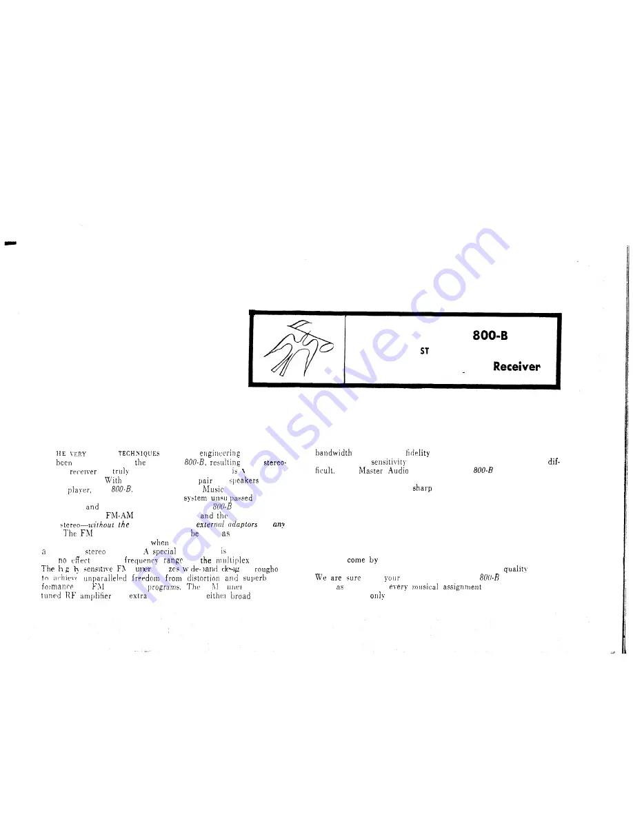 Fisher 800-B Operating Instructions And Warranty Download Page 3