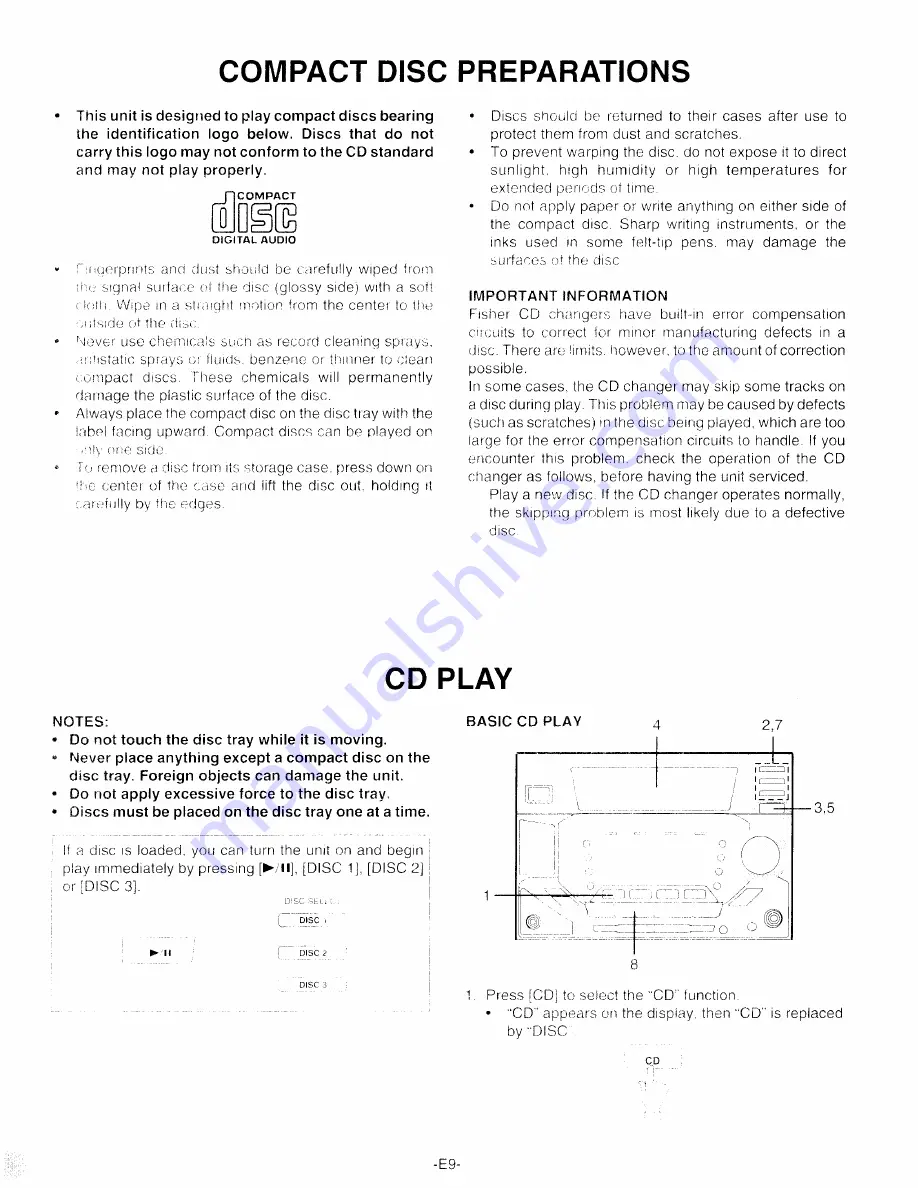 Fishert DCS-C60 Operating Instructions Manual Download Page 10