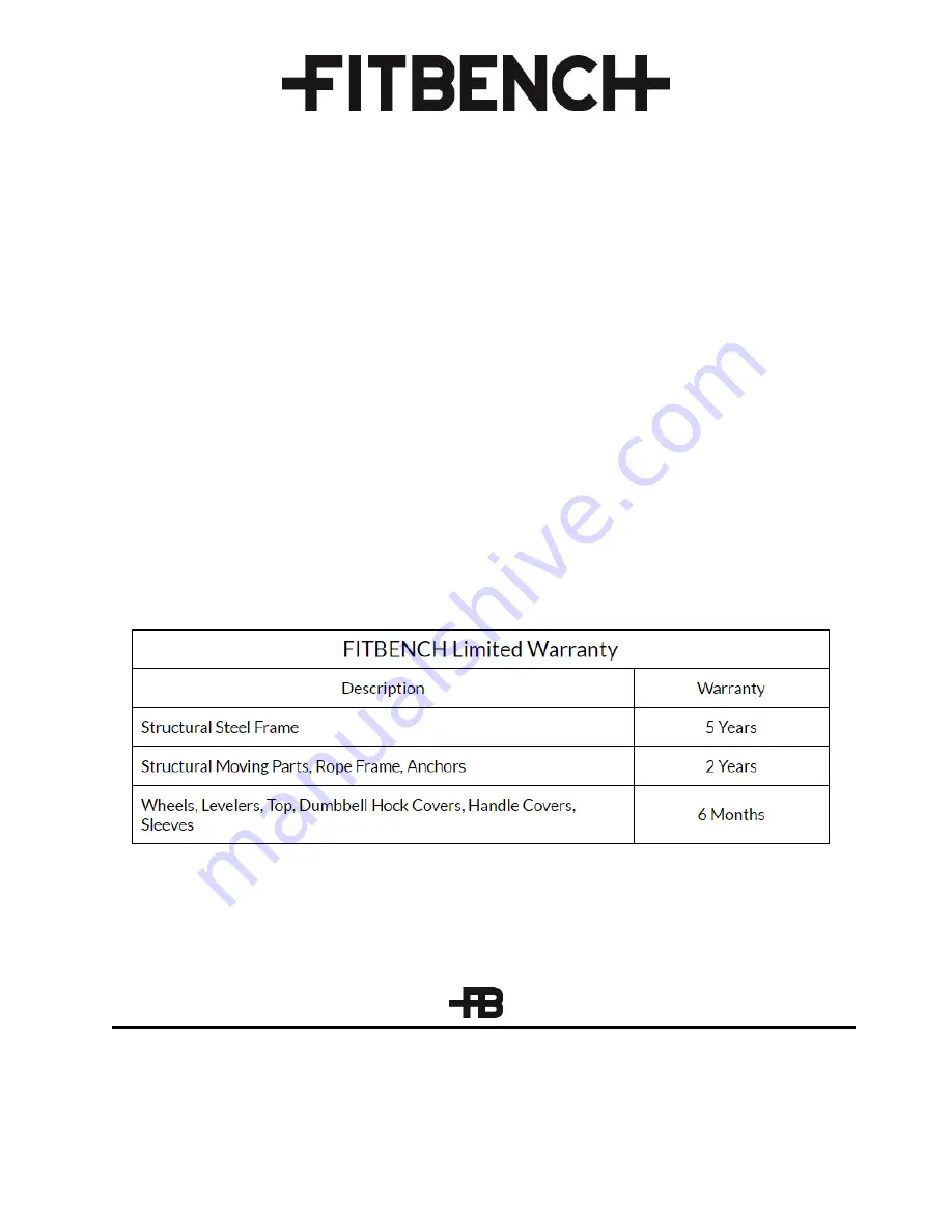 FITBENCH FB03 Manual Download Page 39