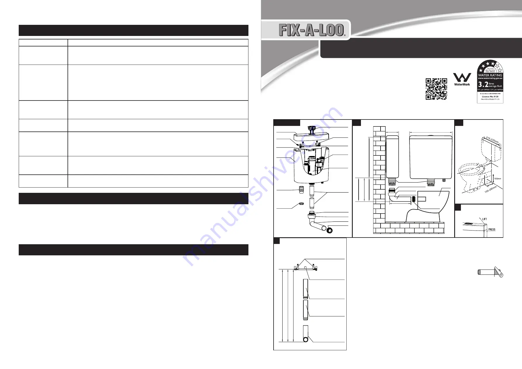 FIX-A-TAP FIX-A-LOO MILLENNIUM CISTERN Скачать руководство пользователя страница 1