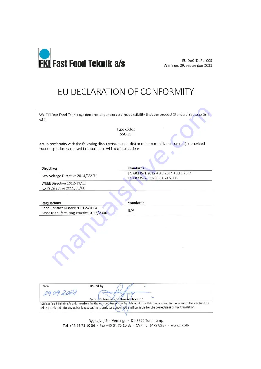 FKI GL 10040 Instructions For Use Manual Download Page 16