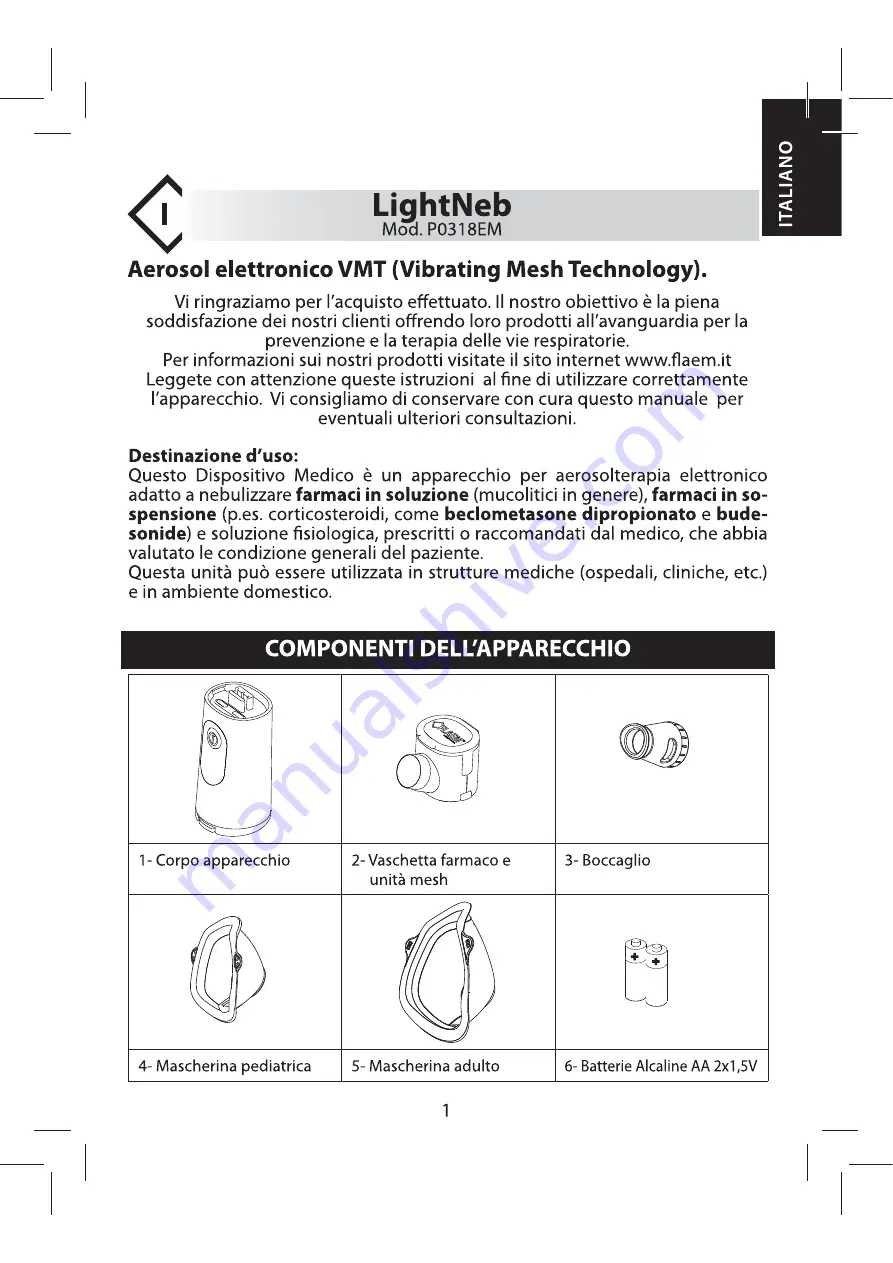 Flaem LightNeb P0318EM User Instruction Manual Download Page 3