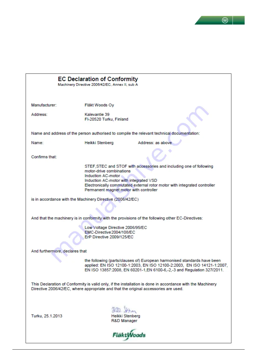 FlaktWoods STOF Installation And Maintenance Manual Download Page 19