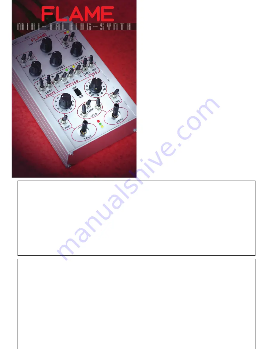 Flame MIDI TALKING SYNTH User Manual Download Page 1