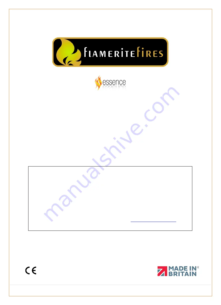 Flamerite Fires Glazer 1000 Installation, Precautions & Servicing Download Page 1