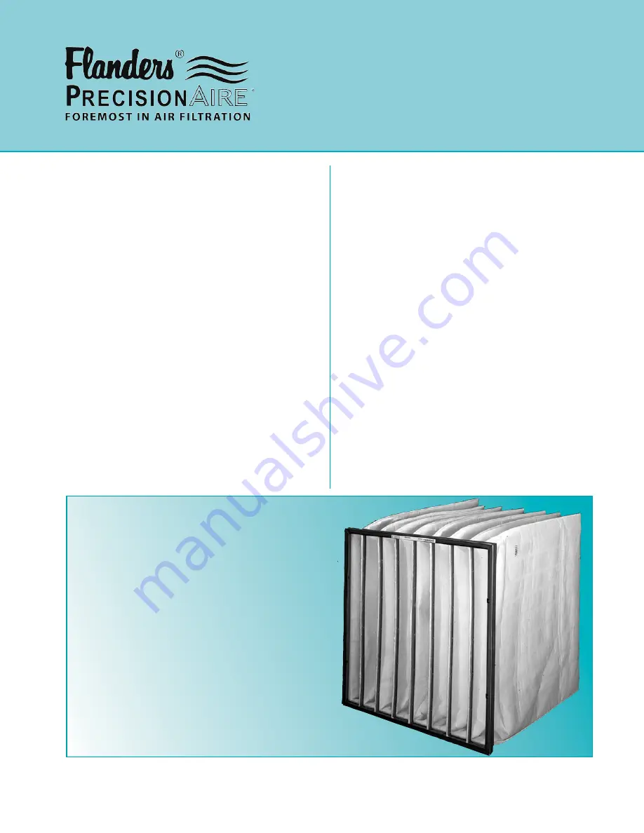 Flanders Semi Rigid Figh Dust Holding C apacity Extended Surface Bag Filter Pak XDH Specification Sheet Download Page 1