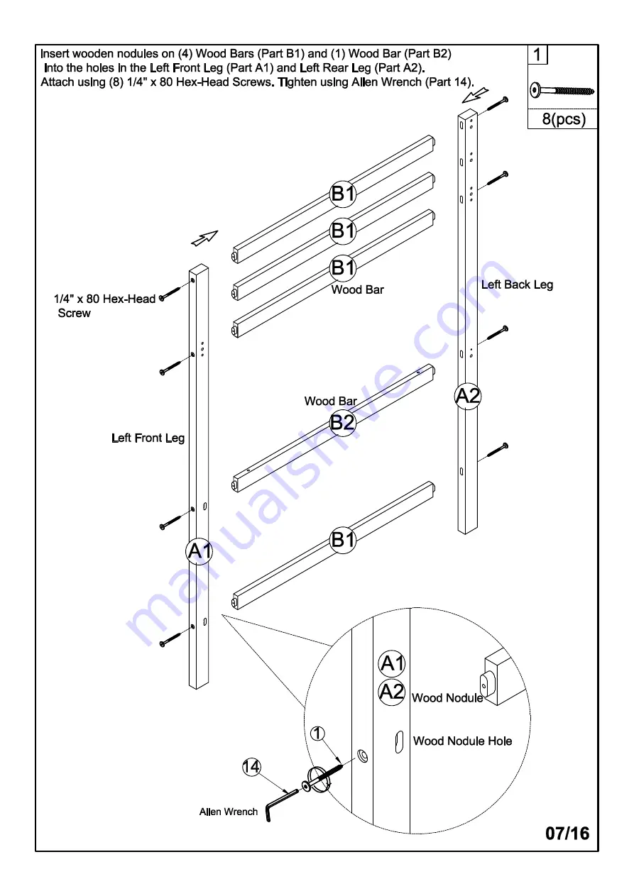 Flash Furniture MH-LBD5-WH-T-GG Assembly Instructions Manual Download Page 8