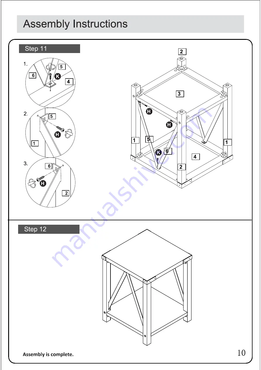 Flash Furniture ZG-036-GY-GG Assembly Instructions Manual Download Page 12