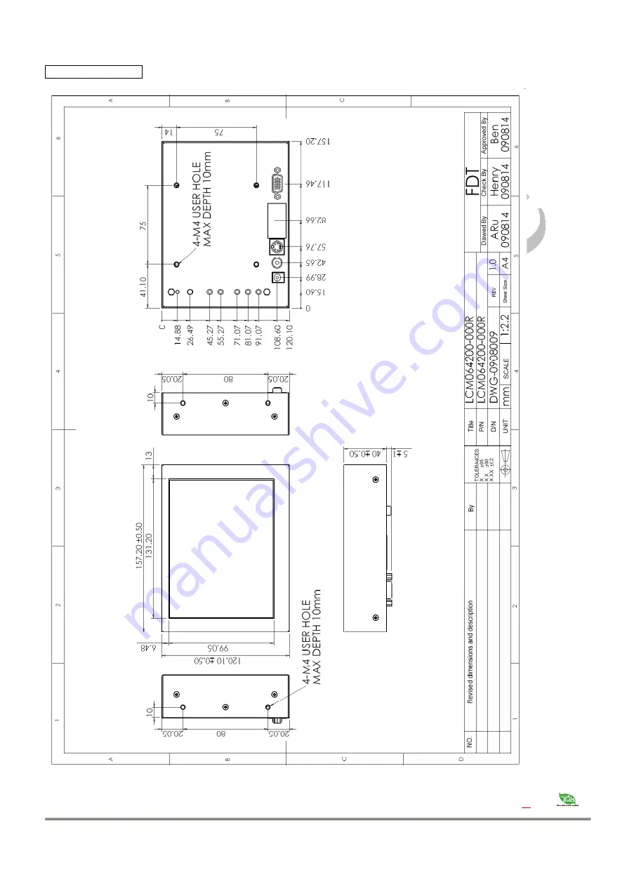 Flat Display Technology LCM0642 Series Manual Download Page 6