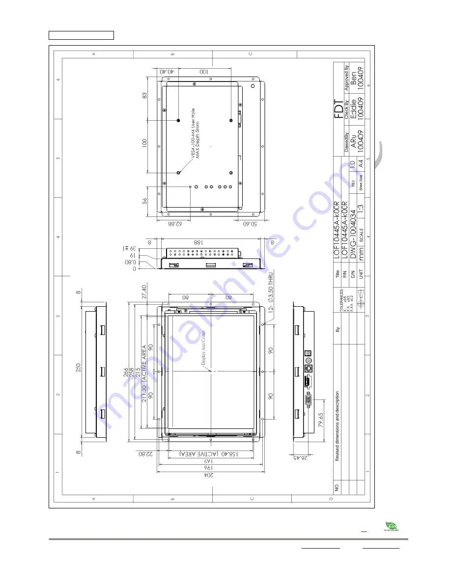 Flat Display Technology LOF1044 Series User Manual Download Page 8