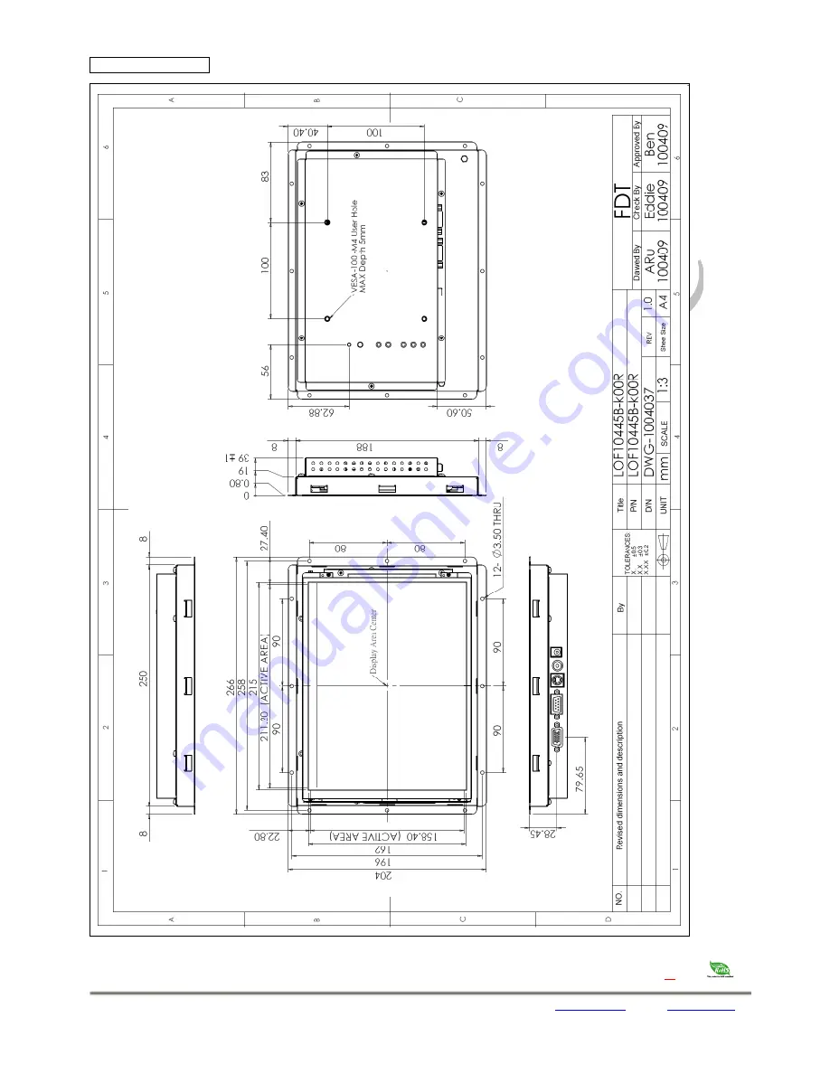 Flat Display Technology LOF1044 Series Скачать руководство пользователя страница 9