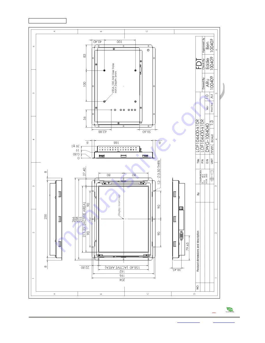 Flat Display Technology LOF1044 Series Скачать руководство пользователя страница 10