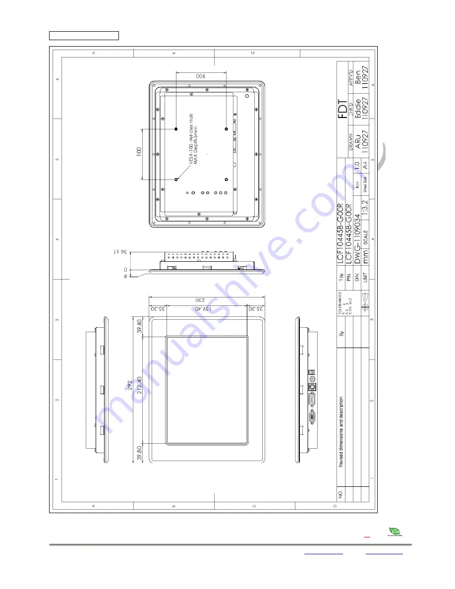 Flat Display Technology LOF1044 Series Скачать руководство пользователя страница 16