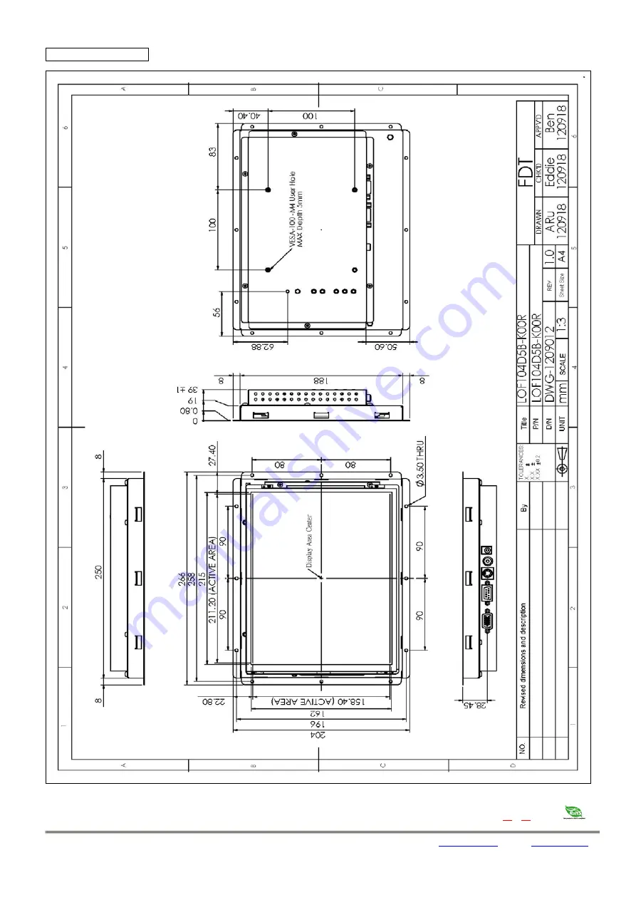 Flat Display Technology LOF104D Series Скачать руководство пользователя страница 8