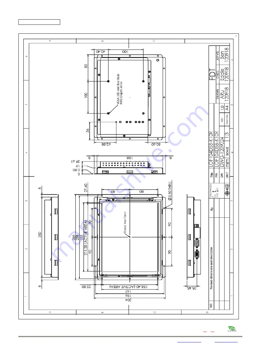 Flat Display Technology LOF104D Series Скачать руководство пользователя страница 11