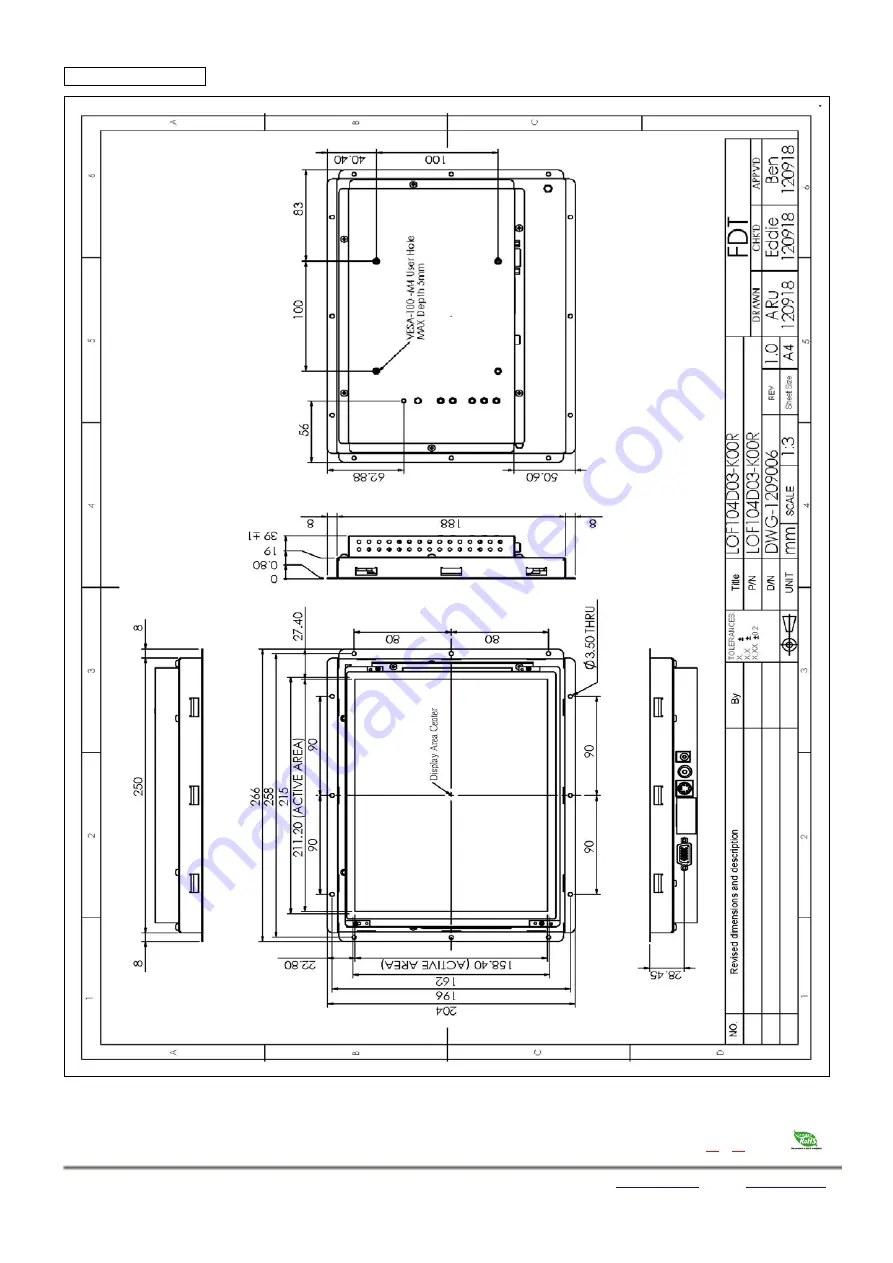 Flat Display Technology LOF104D Series Manual Download Page 12