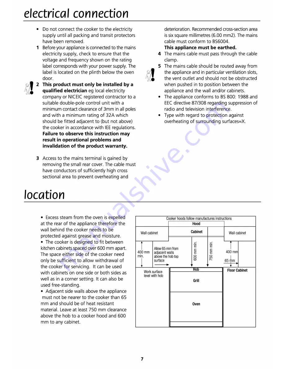 Flavel AP 10 FRKP Users Manual & Installation Download Page 7