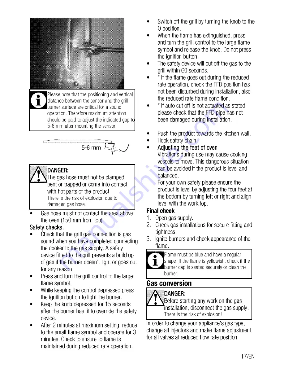 Flavel FHLG51W User Manual And Installation Download Page 17