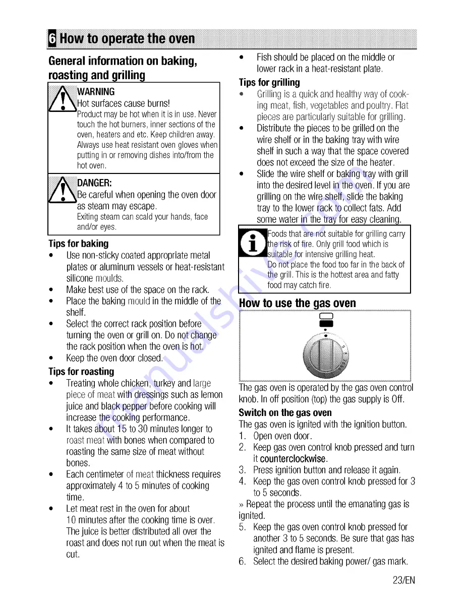 Flavel FHLG51W User Manual And Installation Download Page 23