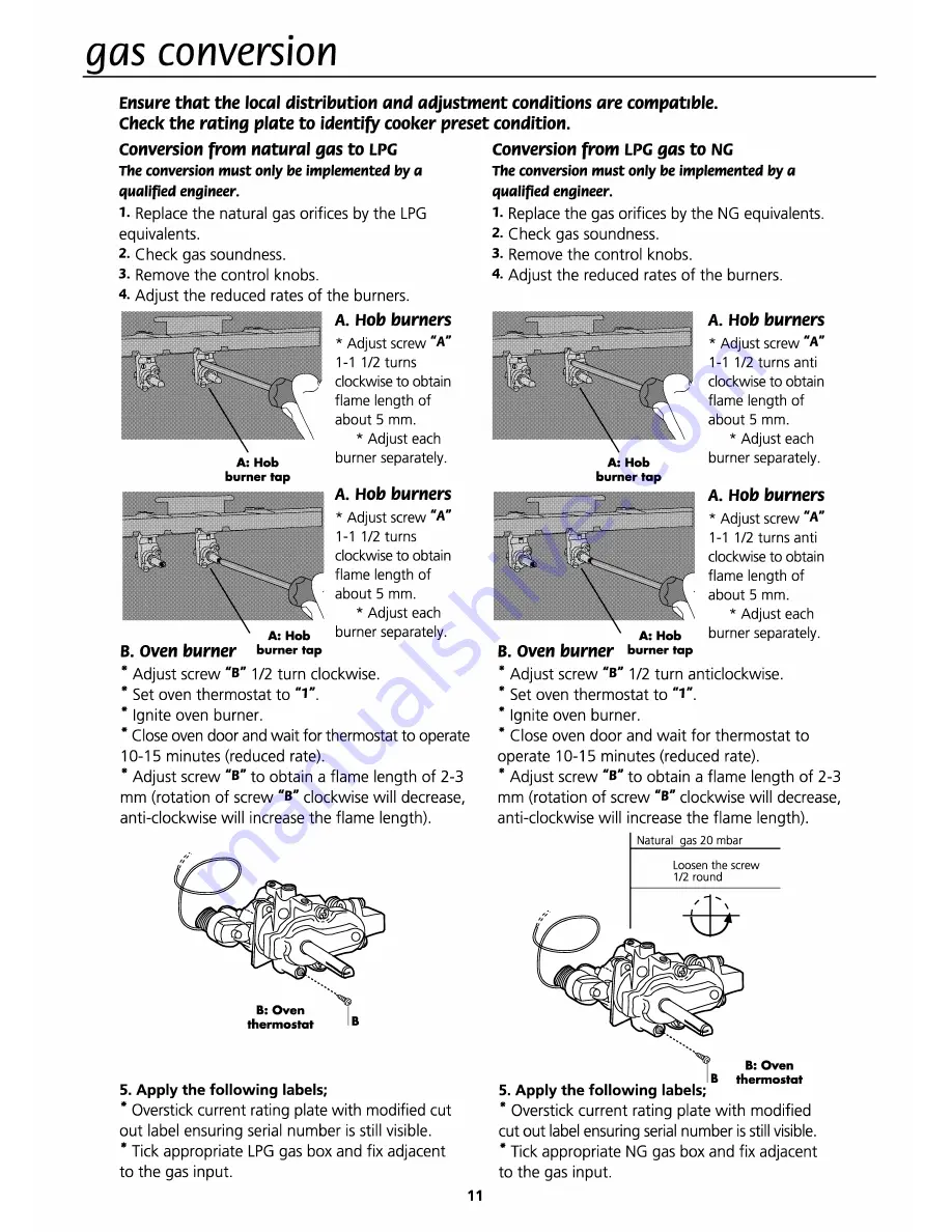 Flavel Milano 50 User Giude & Installation Instructions Download Page 11