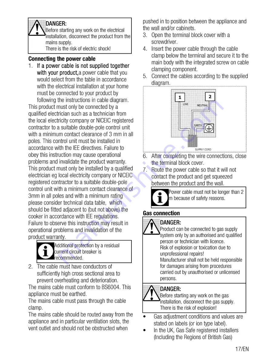 Flavel MLN10FRS User Manual Download Page 17