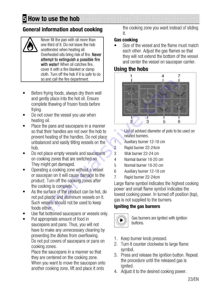 Flavel MLN10FRS User Manual Download Page 23