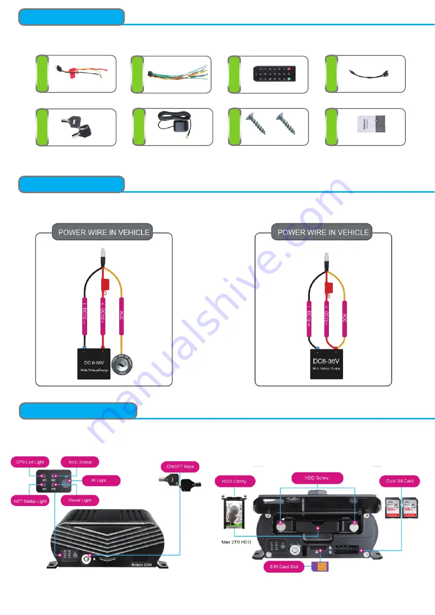 Fleetminder MDVR8AHD-4G Installation And User Manual Download Page 3