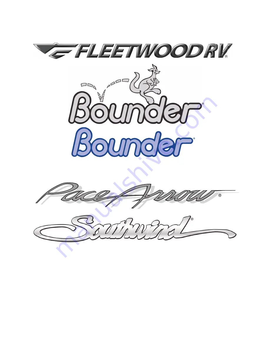 FLEETWOOD RV BOUNDER Owner'S Manual Download Page 1