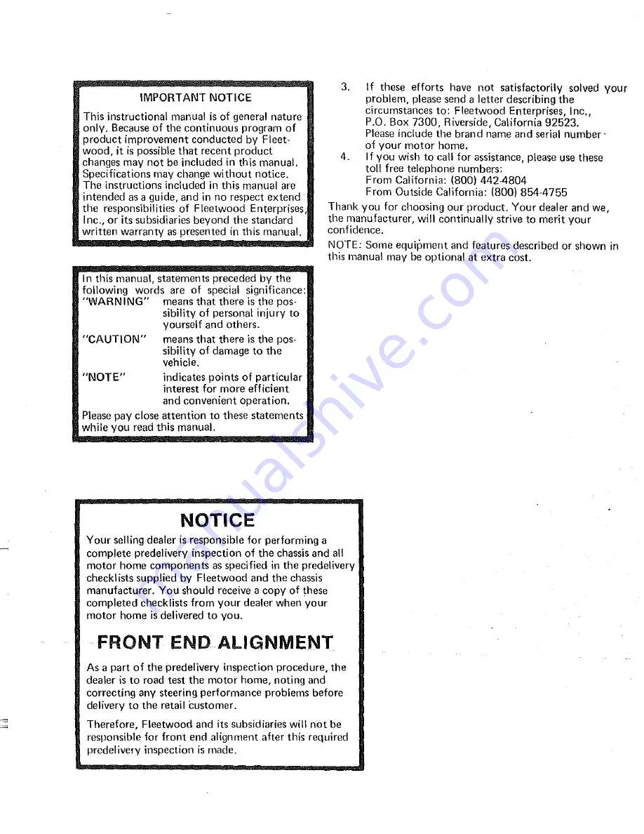 Fleetwood 1980 Jamboree Rallye Owner'S Manual Download Page 5