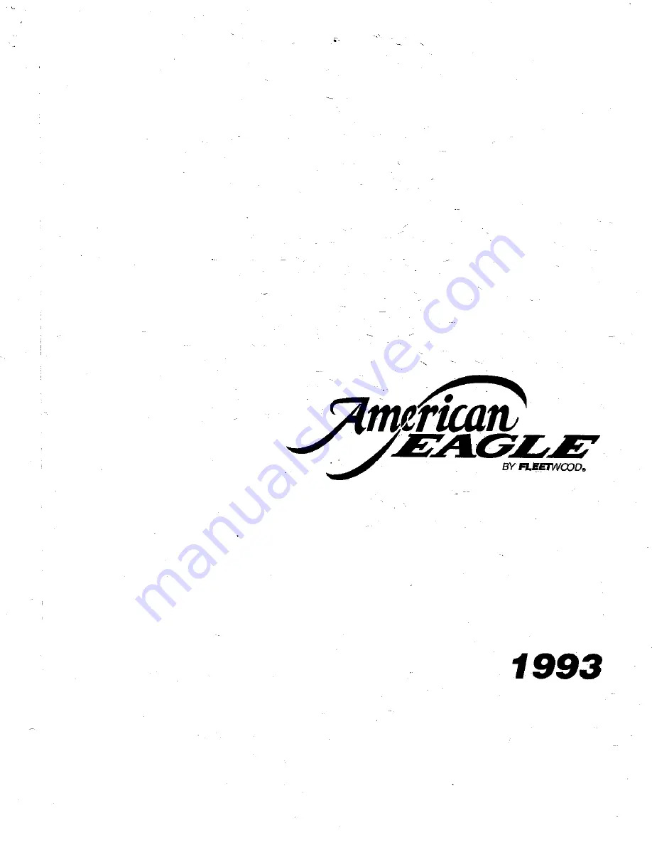 Fleetwood 1993 American Eagle Owner'S Manual Download Page 1