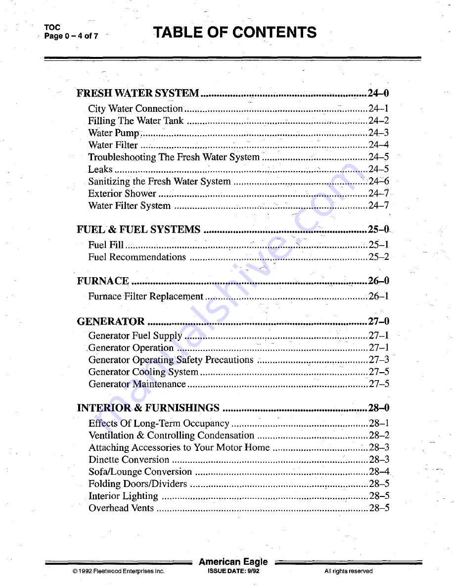 Fleetwood 1993 American Eagle Owner'S Manual Download Page 8