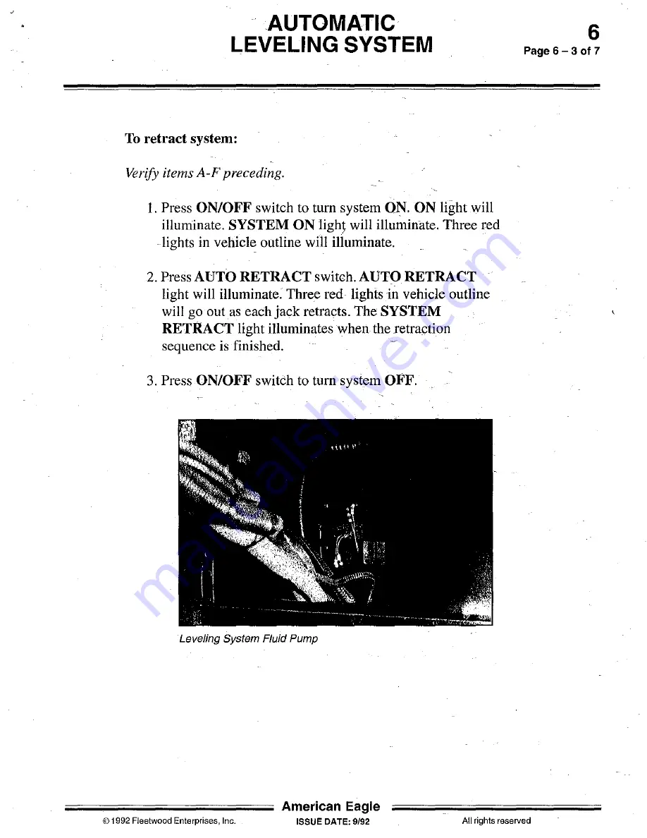 Fleetwood 1993 American Eagle Owner'S Manual Download Page 33