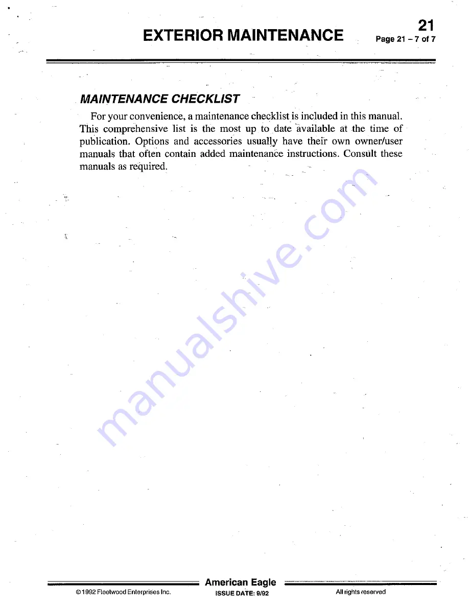 Fleetwood 1993 American Eagle Owner'S Manual Download Page 89