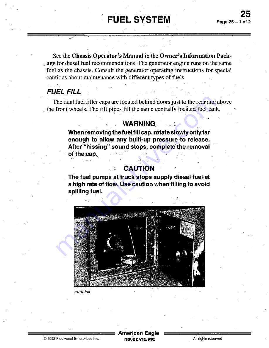 Fleetwood 1993 American Eagle Owner'S Manual Download Page 105