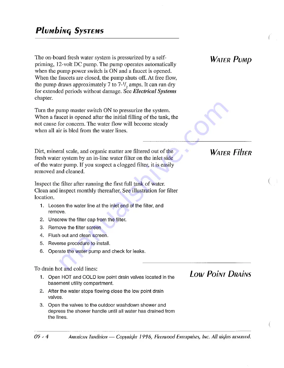 Fleetwood 1997 American Tradition Owner'S Manual Download Page 100