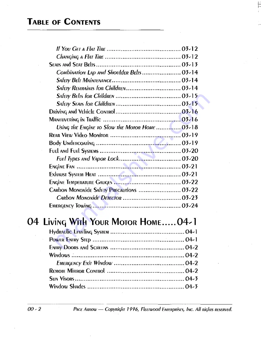 Fleetwood 1997 Pace Arrow Service Manual Download Page 12