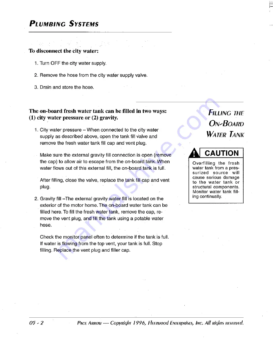 Fleetwood 1997 Pace Arrow Service Manual Download Page 70