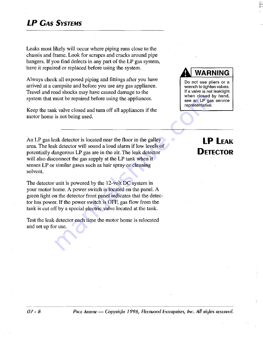 Fleetwood 1997 Pace Arrow Service Manual Download Page 100