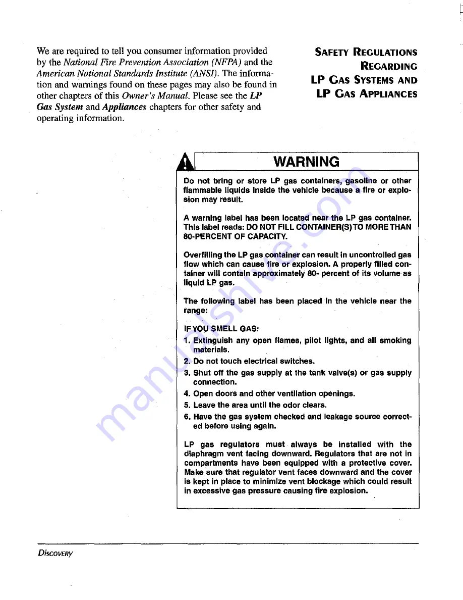 Fleetwood 1999 Discovery Parts And Service Manual Download Page 7