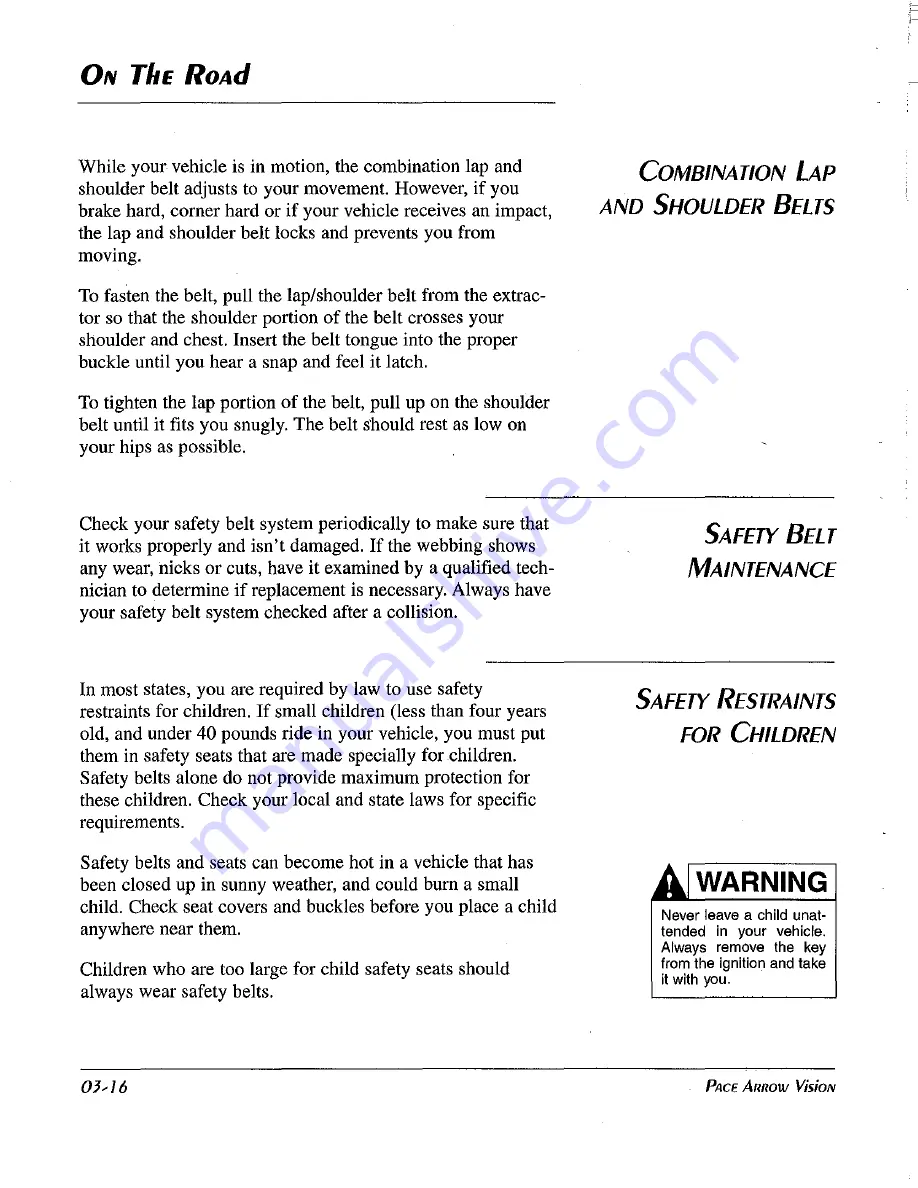 Fleetwood 1999 PaceArrow Vision Manual Download Page 42