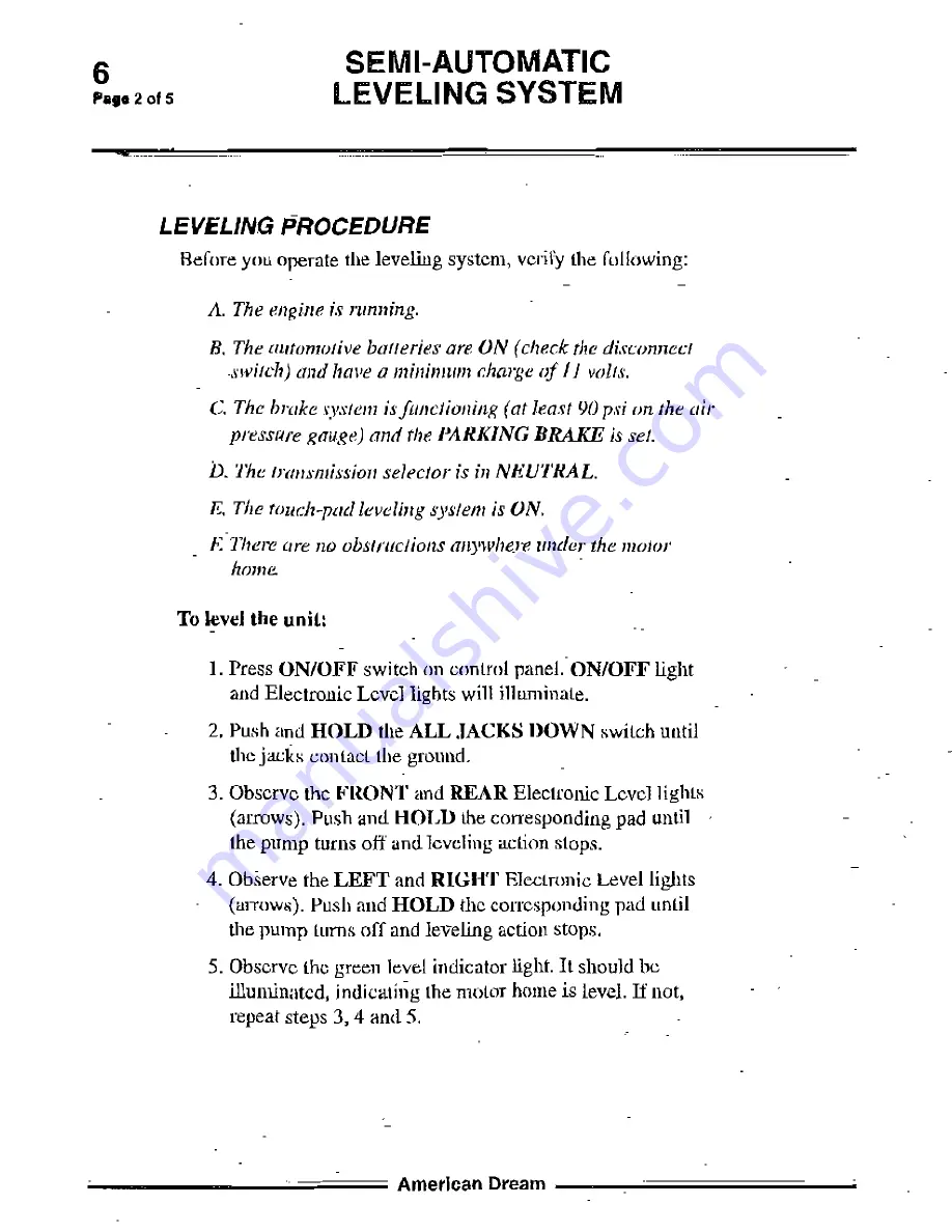 Fleetwood 2000 American Dream Owner'S Manual Download Page 48