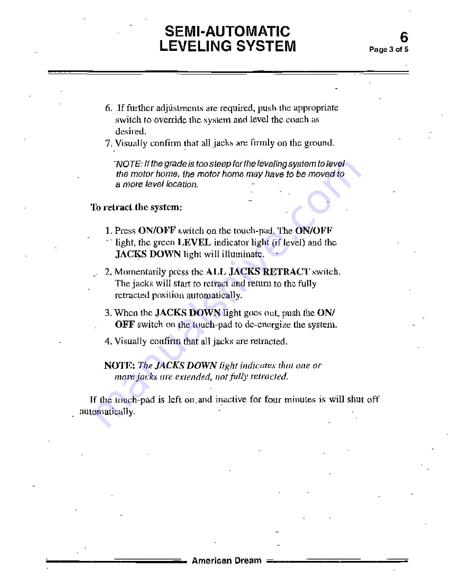 Fleetwood 2000 American Dream Owner'S Manual Download Page 49