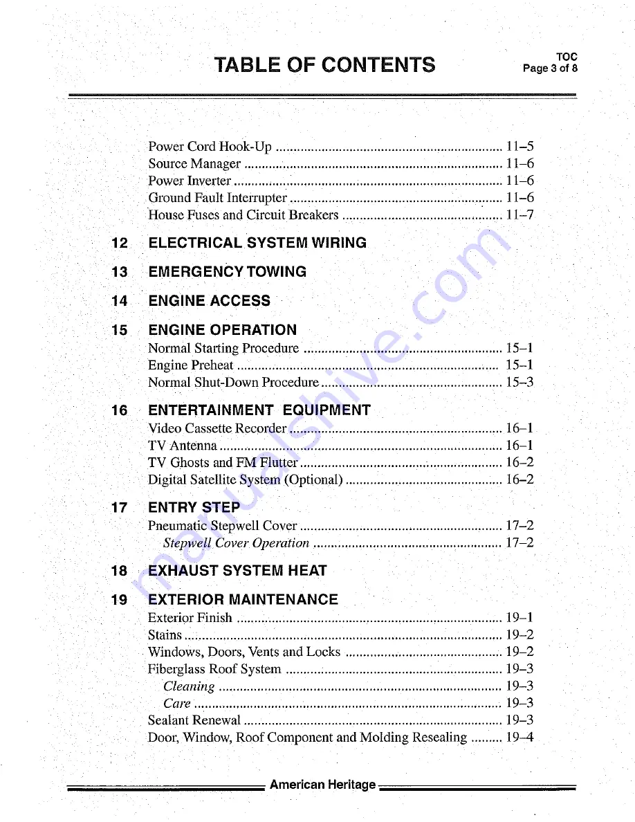 Fleetwood American Heritage 2001 Owner'S Manual Download Page 17