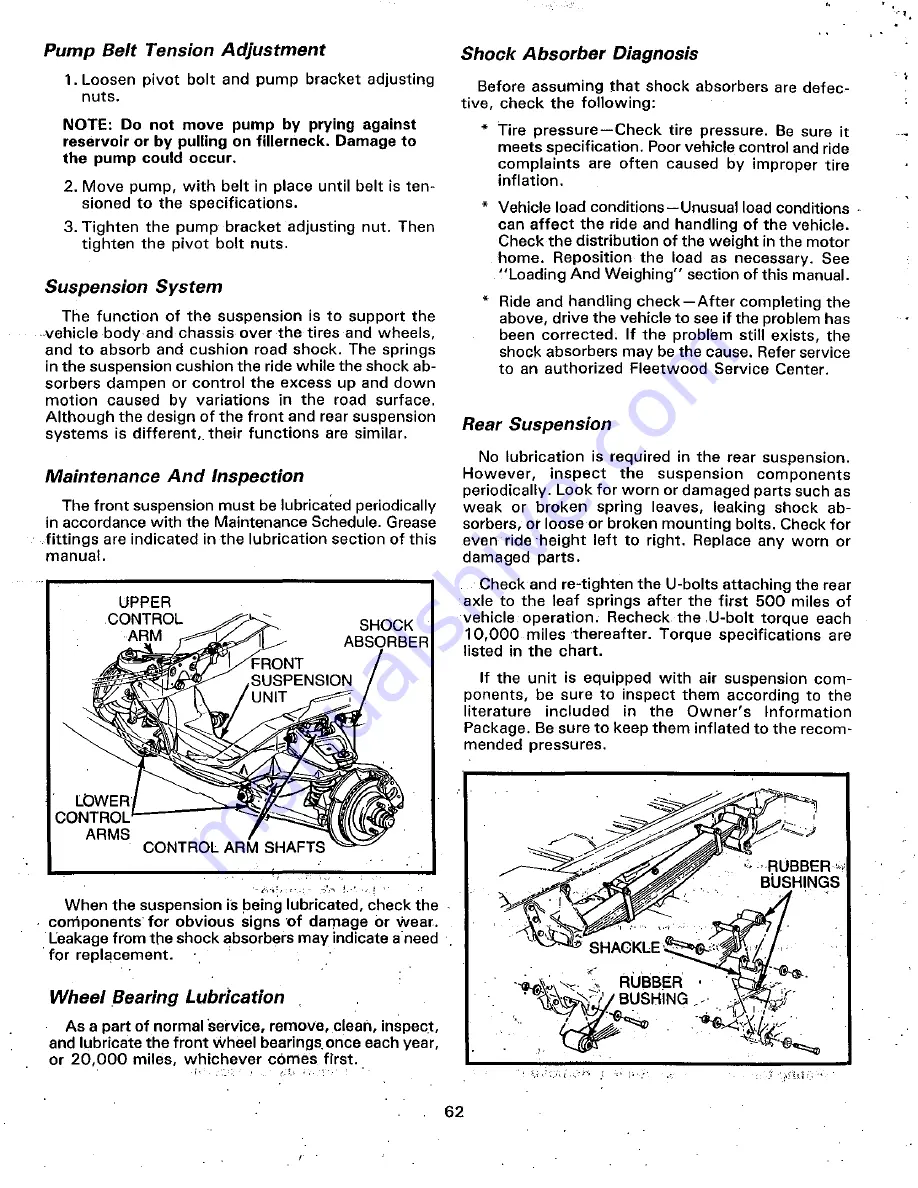 Fleetwood Bounder 1987 Owner'S Manual Download Page 70