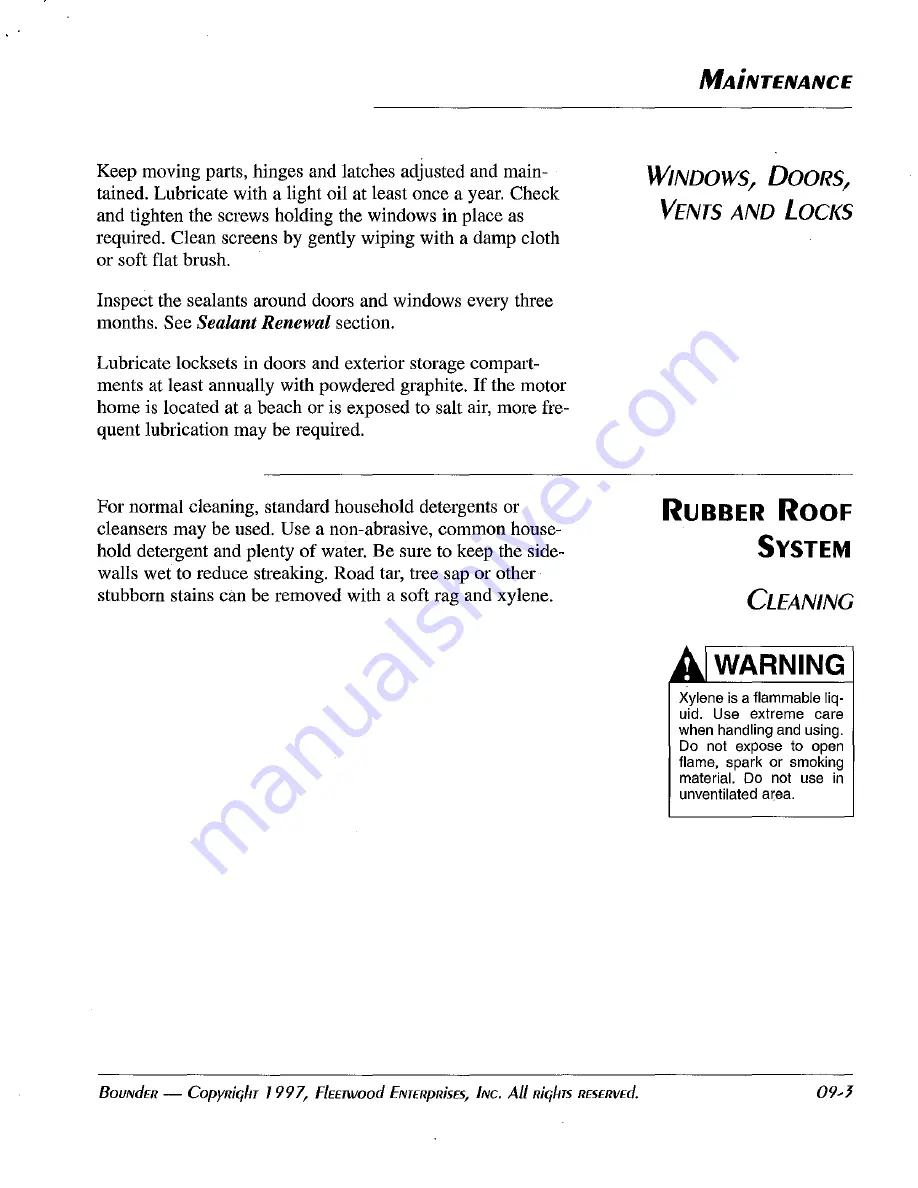 Fleetwood bounder 1998 Owner'S Manual Download Page 101