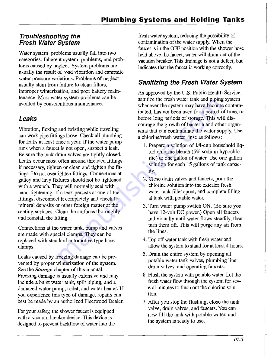 Fleetwood Expedition 2009 Service Manual Download Page 59