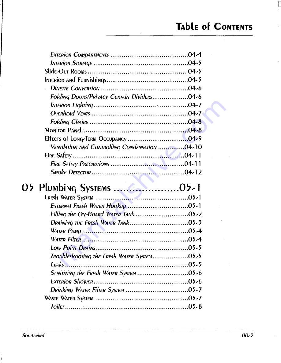 Fleetwood Southwind 1999 Owner'S Manual Download Page 13