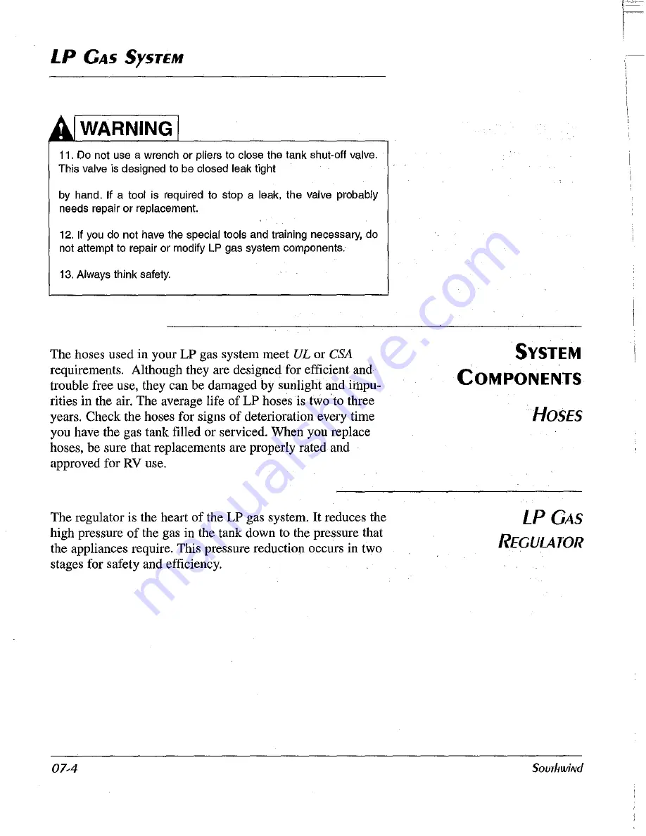 Fleetwood Southwind 1999 Owner'S Manual Download Page 96