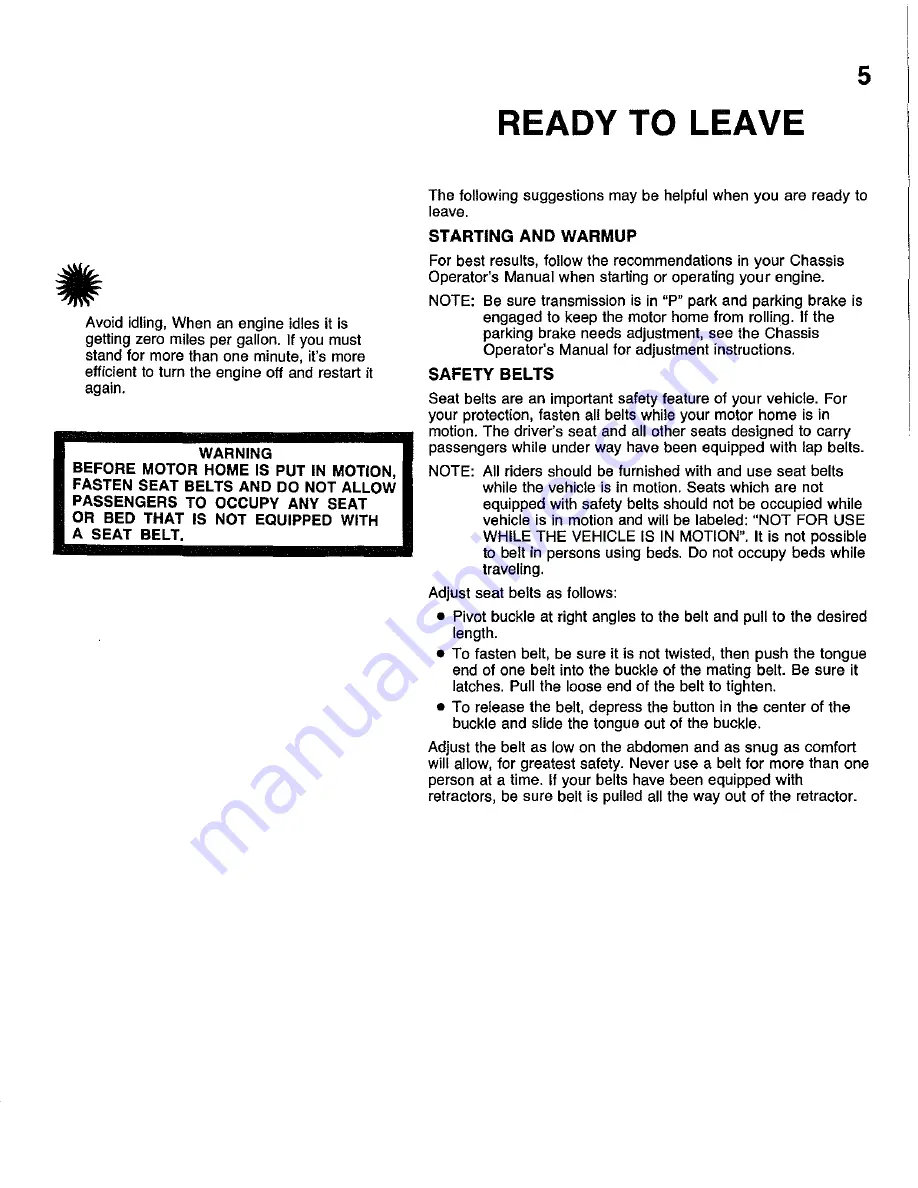 Fleetwood Southwind eagle 1 1984 User Manual Download Page 13