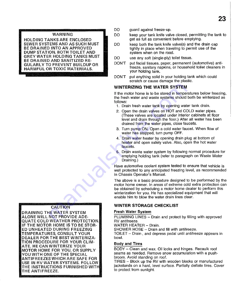 Fleetwood Southwind eagle 1 1984 User Manual Download Page 31